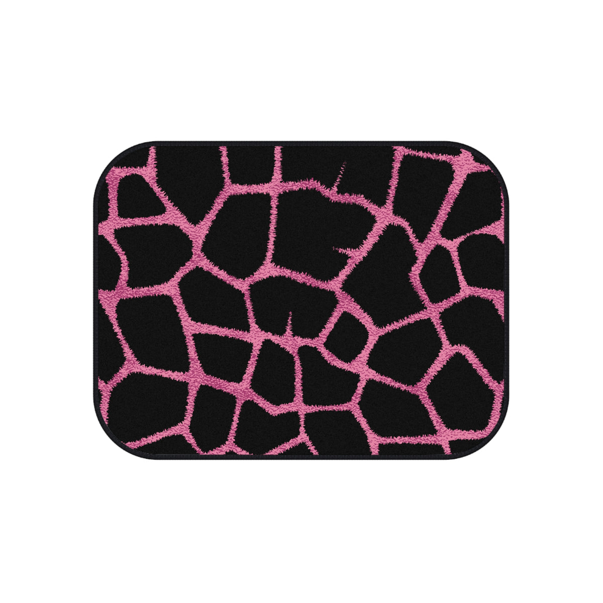 Pink Cracked Pattern Car Floor Mats – Black 4-Piece Set