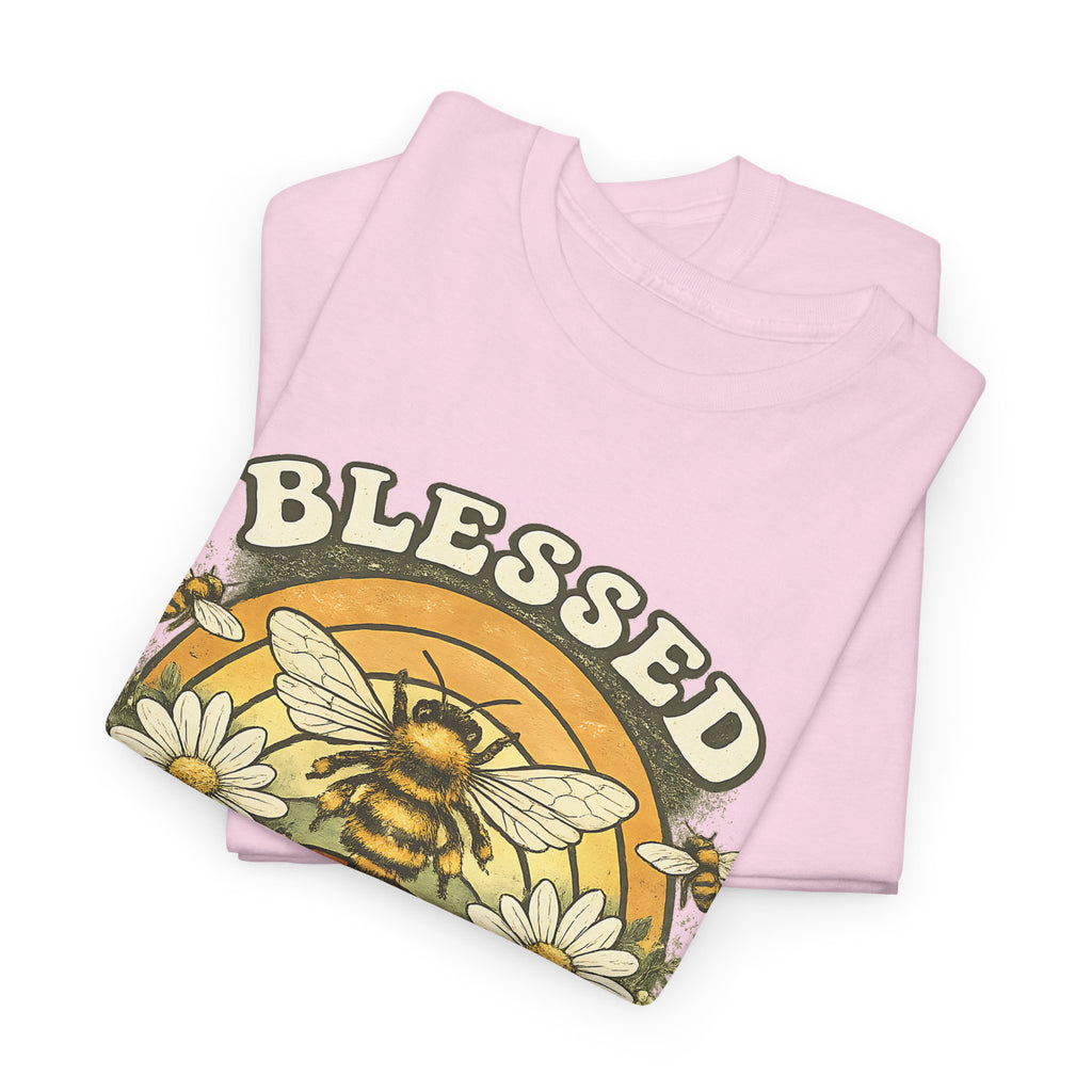 Blessed Bee T-Shirt – Christian Faith & Floral Bee Graphic Tee