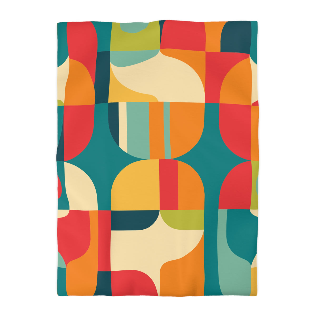 Mid Century Modern Geometric Duvet Cover  Retro Abstract Microfiber Bedding