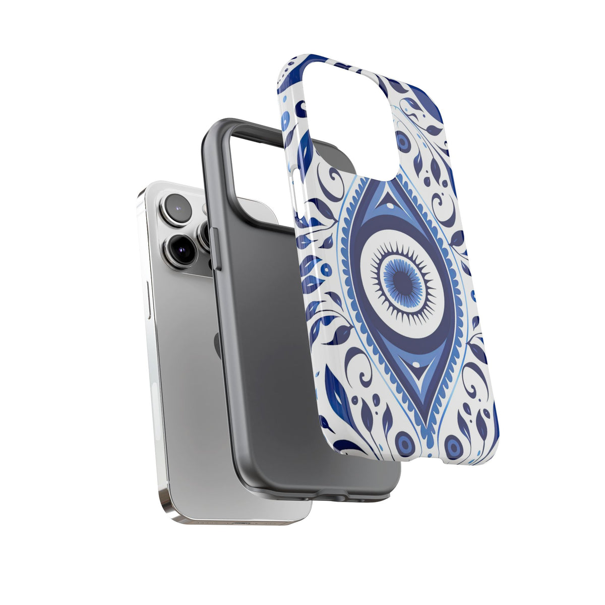 Blue Evil Eye Tough Phone Case – Ornamental Nazar Design