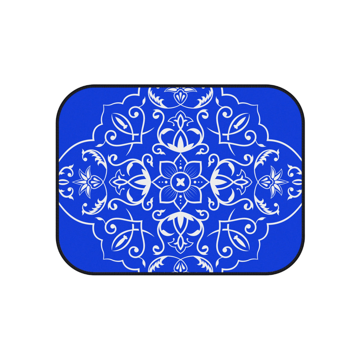 Royal Blue Ornamental Car Floor Mats – 4-Piece Set