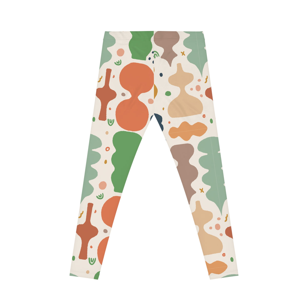 Abstract Organic Leggings – Modern Earth Tone Print