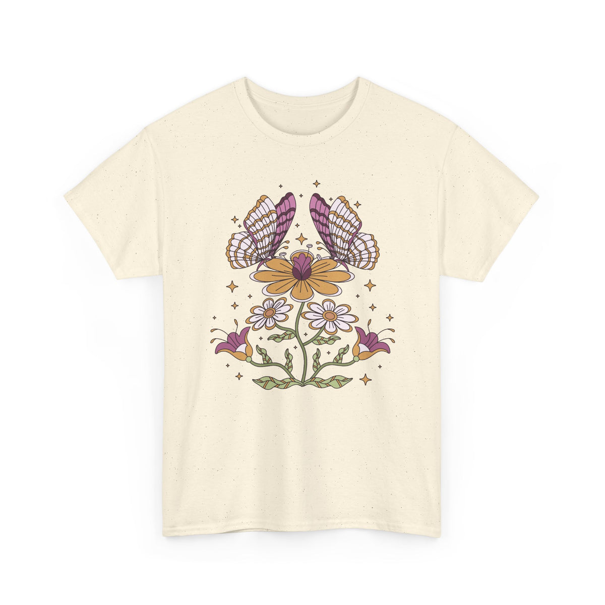 Butterfly & Flowers T-Shirt – Boho Floral Graphic Tee