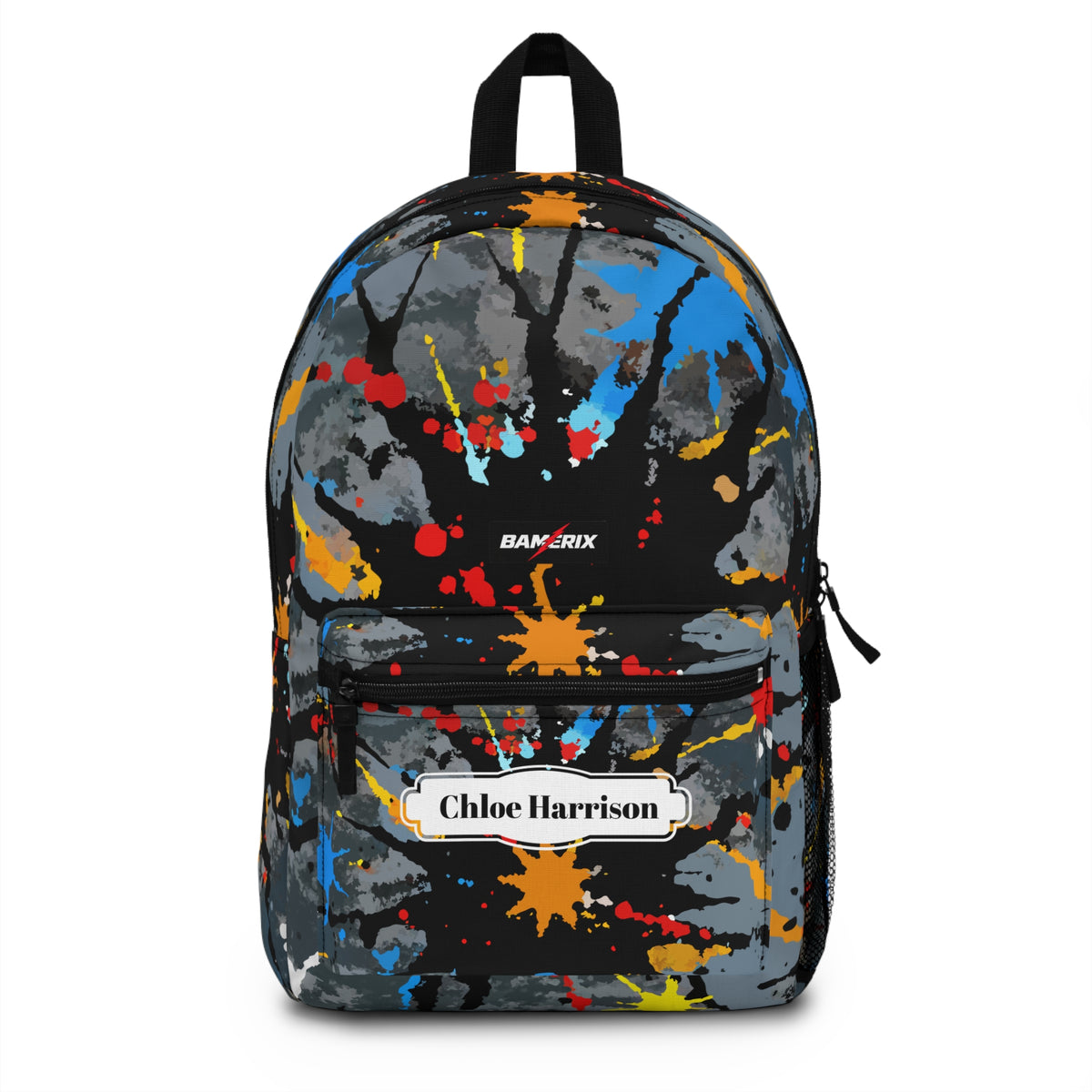 Personalized Graffiti Backpack with Name – Urban Paint Splatter Design