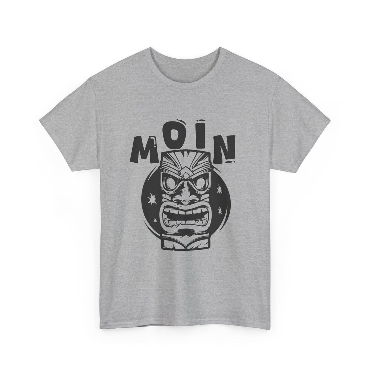 “MOIN” Tiki Mask T-Shirt – Tropical Streetwear Graphic Tee