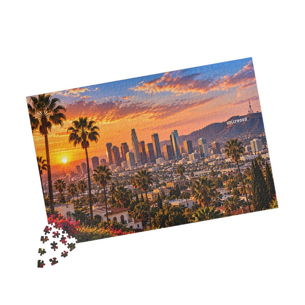 Los Angeles Puzzle – Hollywood & California Skyline Jigsaw Puzzle (110, 252, 520, 1014-piece)