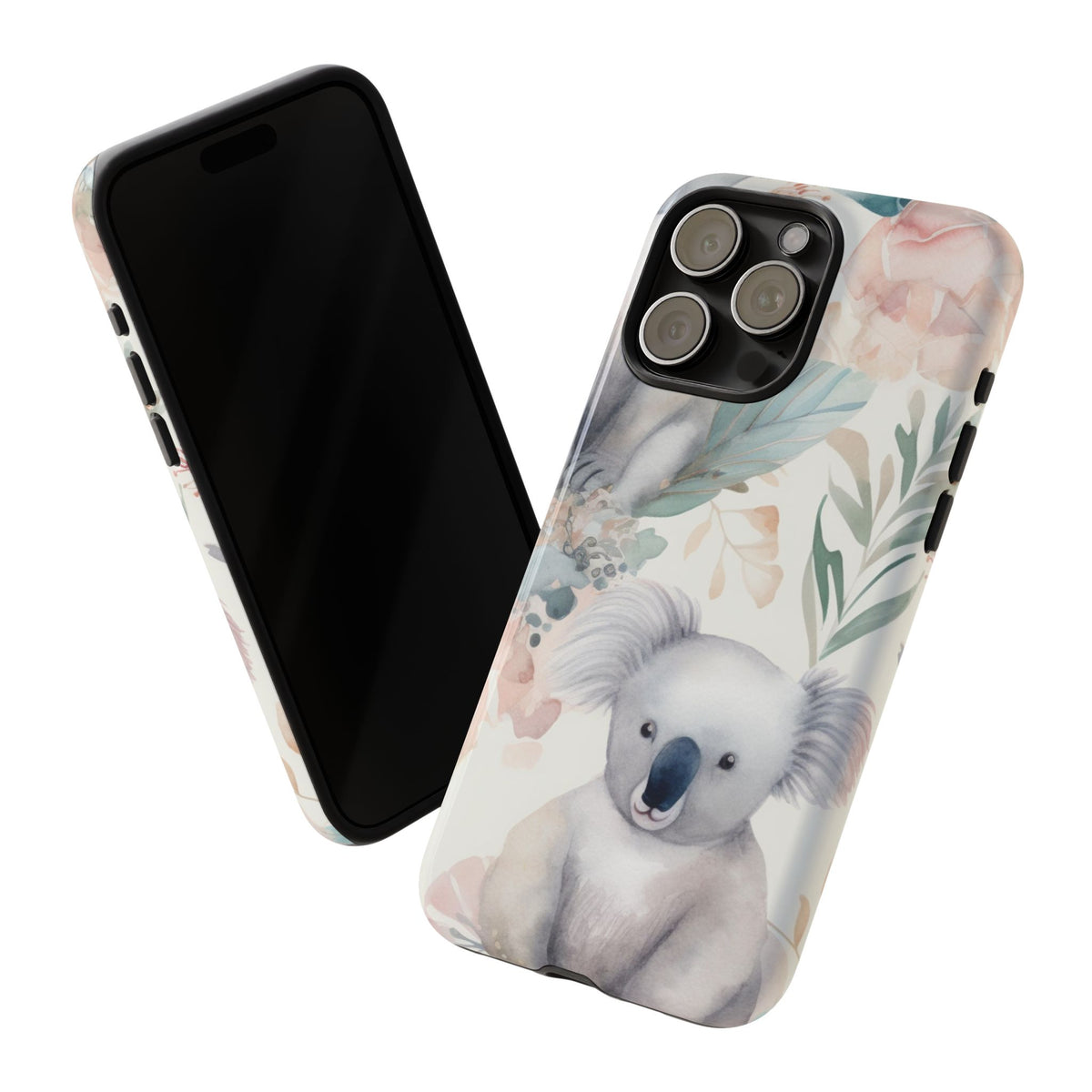 Cute Koala Tough Phone Case – Watercolor Botanical Design