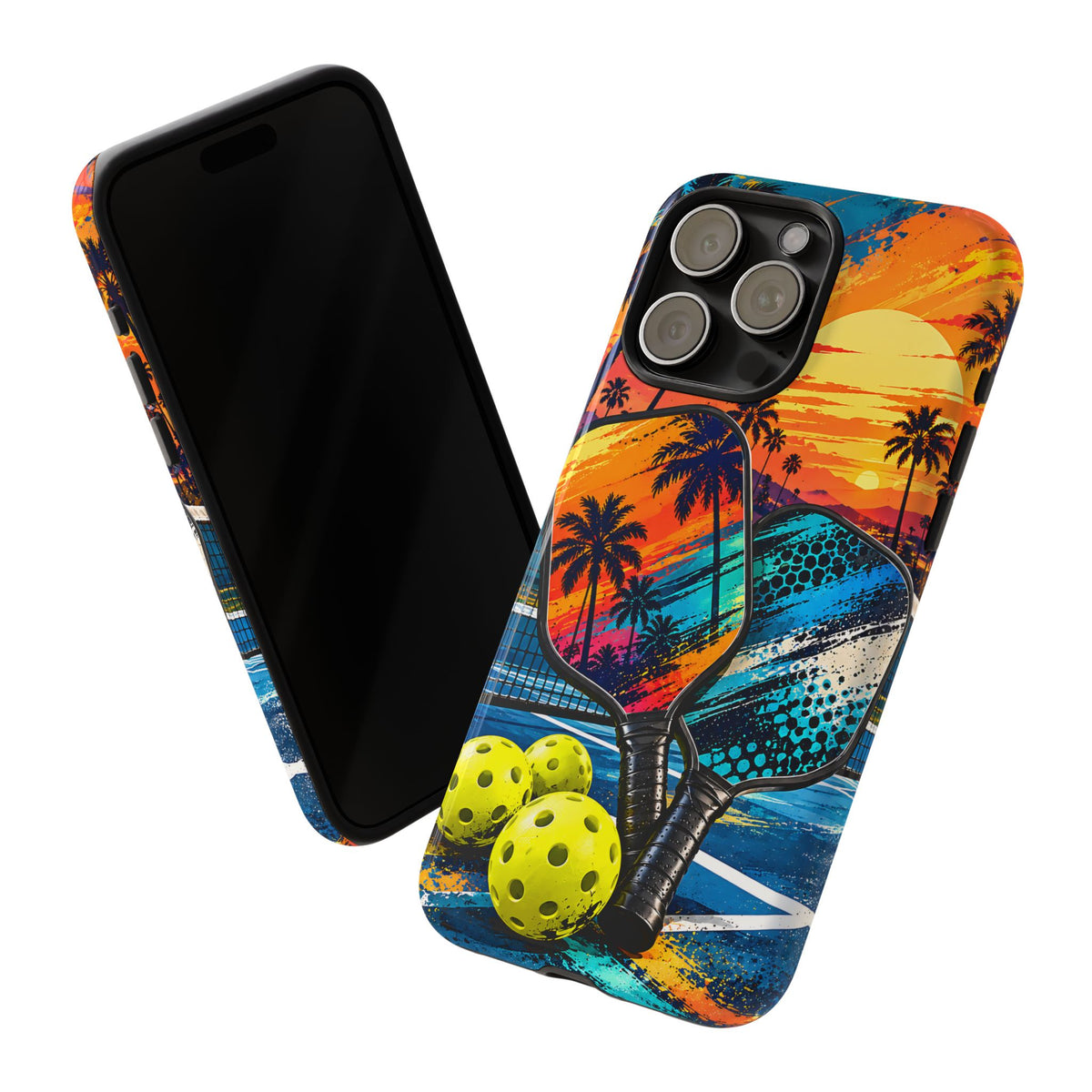 Pickleball Sunset Tough Phone Case – Tropical Sports Design