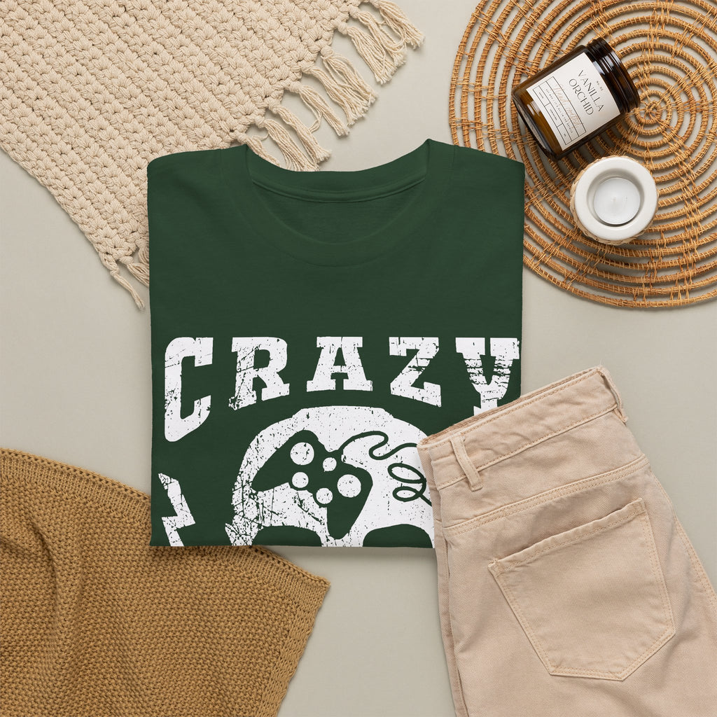 Crazy Gamer T-Shirt – Skull Gaming Streetwear Graphic Tee