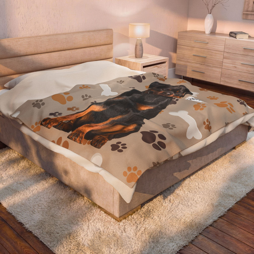 Custom Pet Blanket with Photo  Name  Personalized Dog Blanket  Cat Photo Throw  Sherpa Plush Pet Memorial Gift PET2