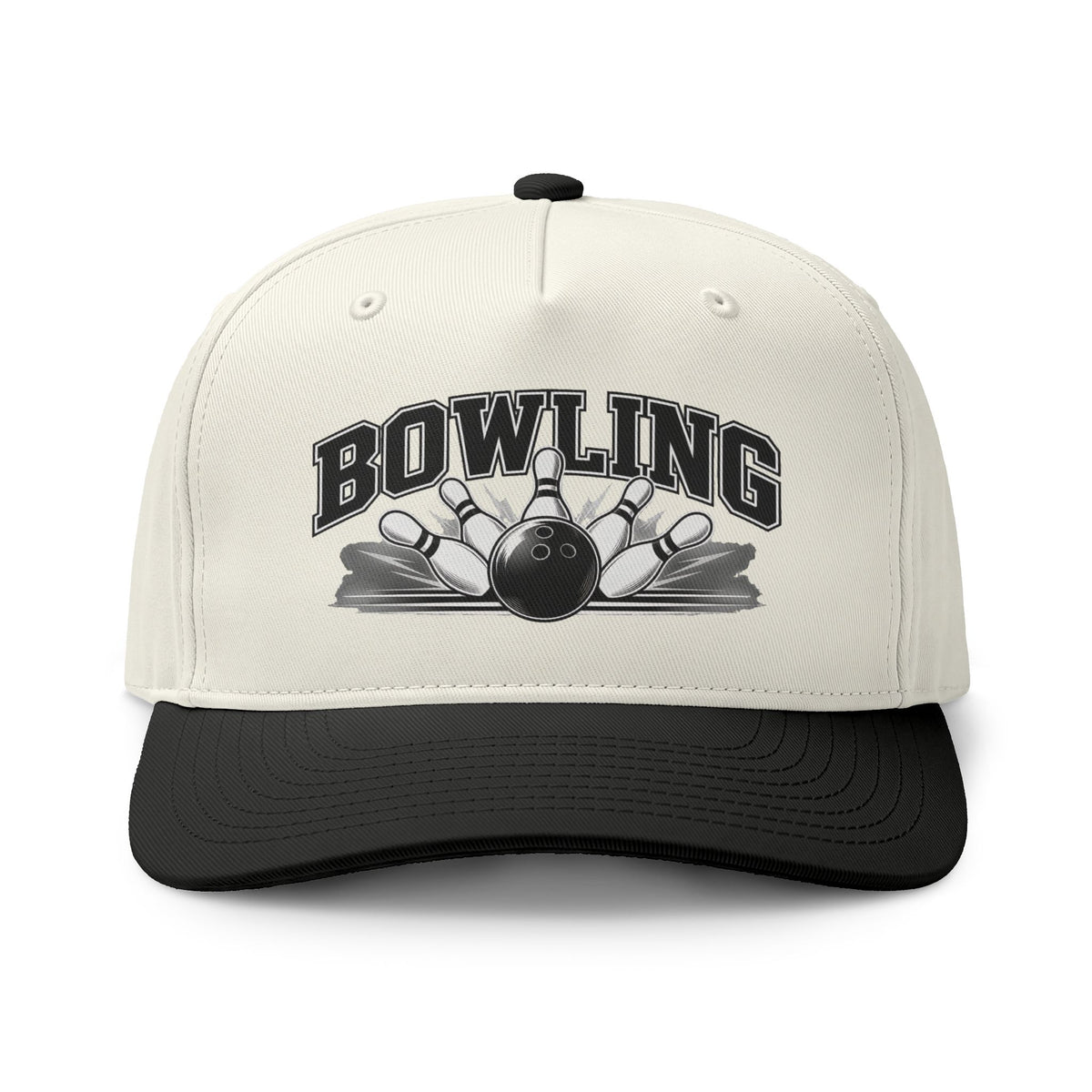 Bowling Two-Tone Cap – Classic Bowling Ball & Pins Sports Hat