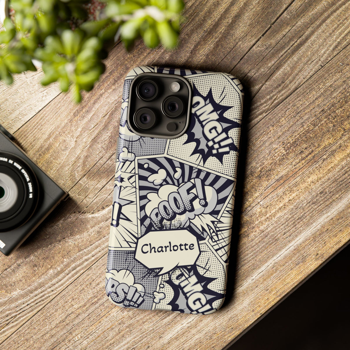 Personalized Comic Phone Case with Name – Pop Art Tough Case
