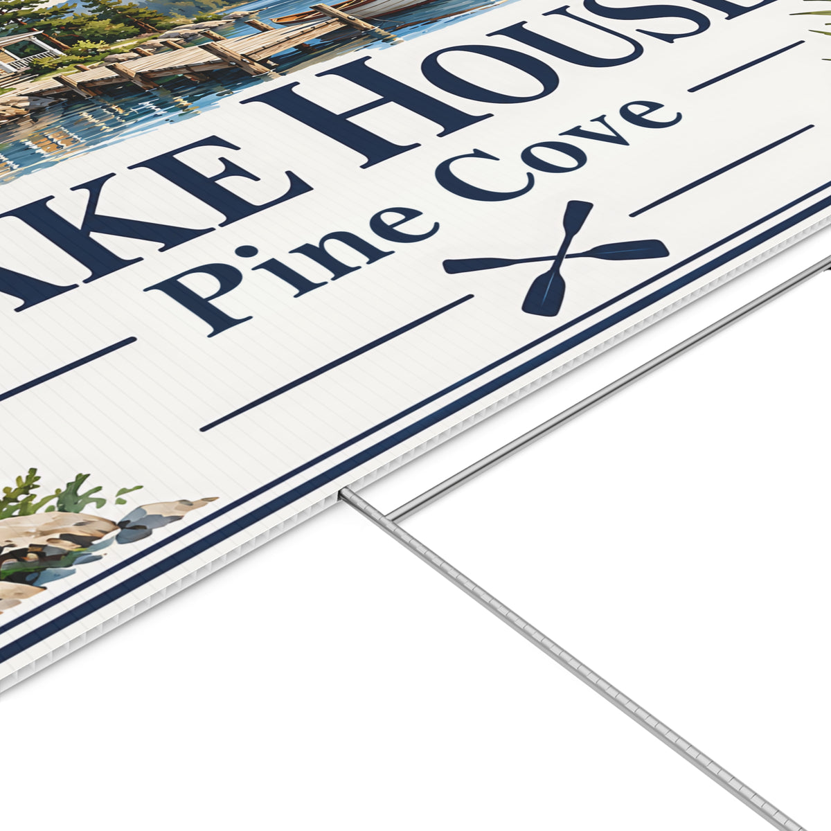Personalized Lake House Yard Sign – Custom Lakefront Property Sign Y8