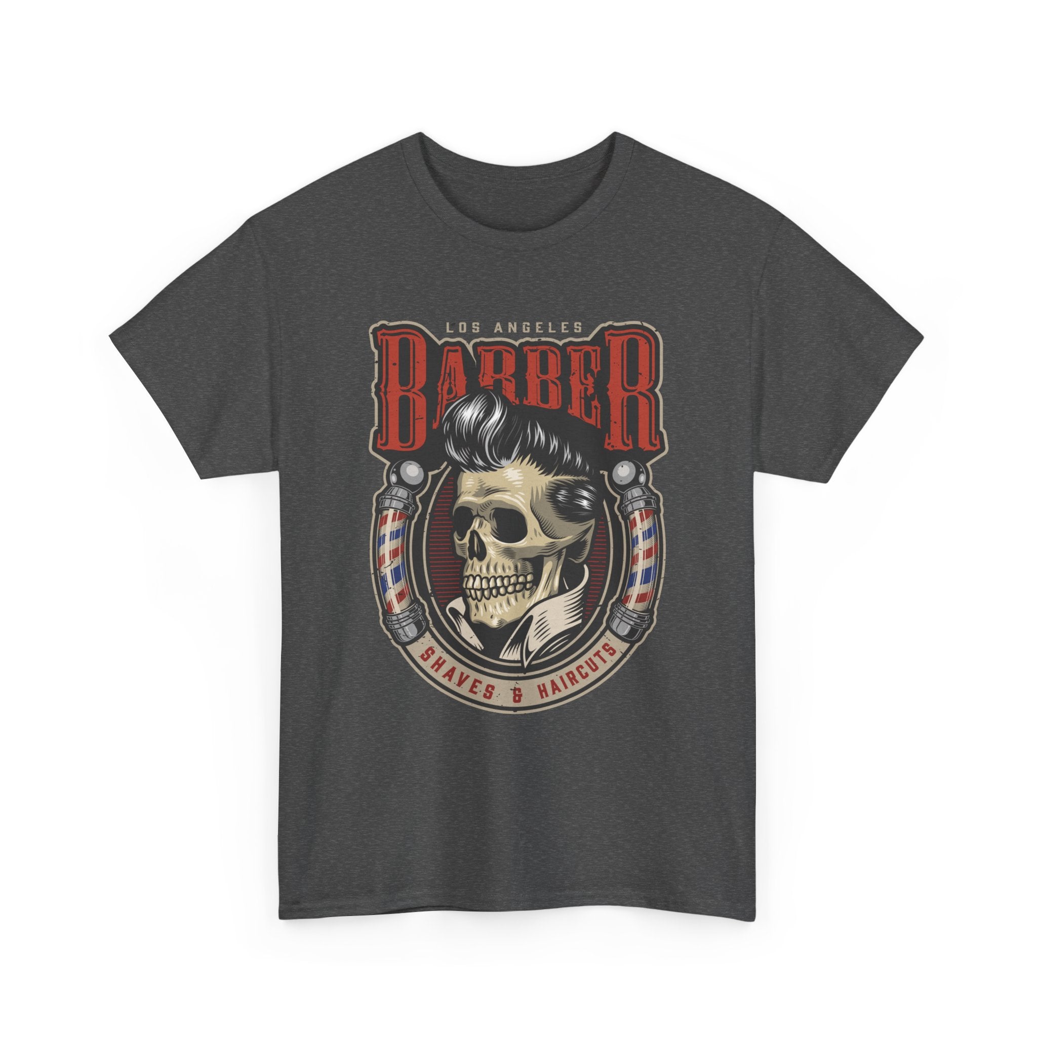Barber Skull Tee — Vintage Barbershop Logo T-Shirt – Bamerix