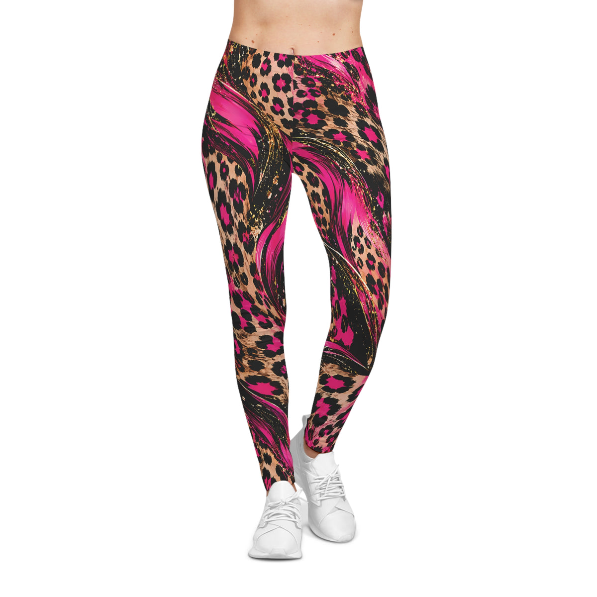 Pink Leopard Leggings – Fuchsia & Gold Animal Print