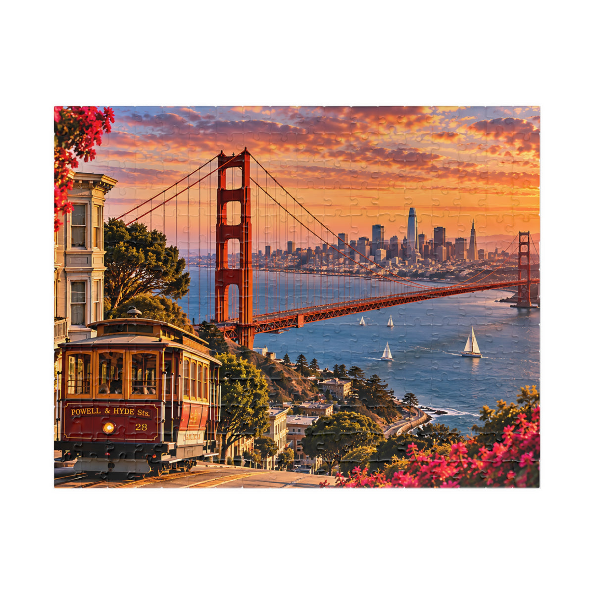San Francisco Puzzle – Golden Gate Bridge Jigsaw Puzzle (110, 252, 520, 1014-piece)