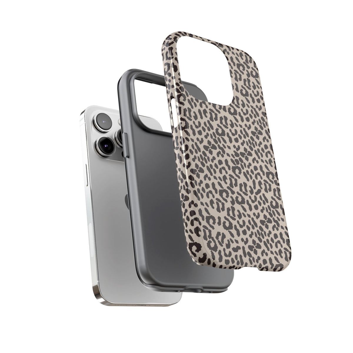 Leopard Print Tough Phone Case – Neutral Animal Pattern