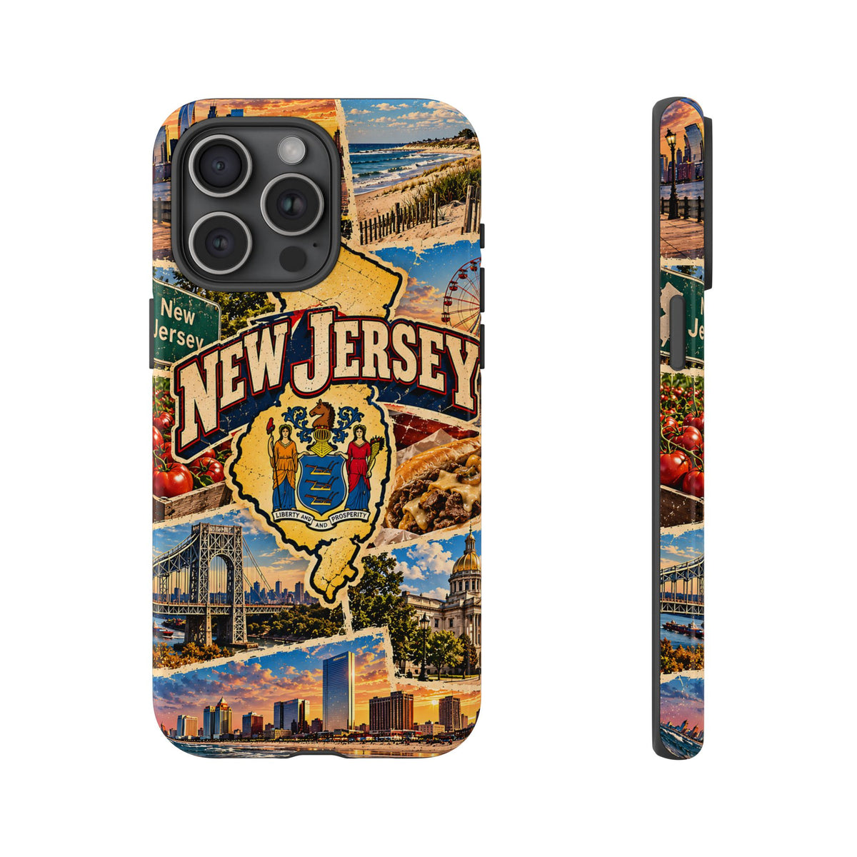 New Jersey Travel Collage Tough Phone Case – Vintage State Design