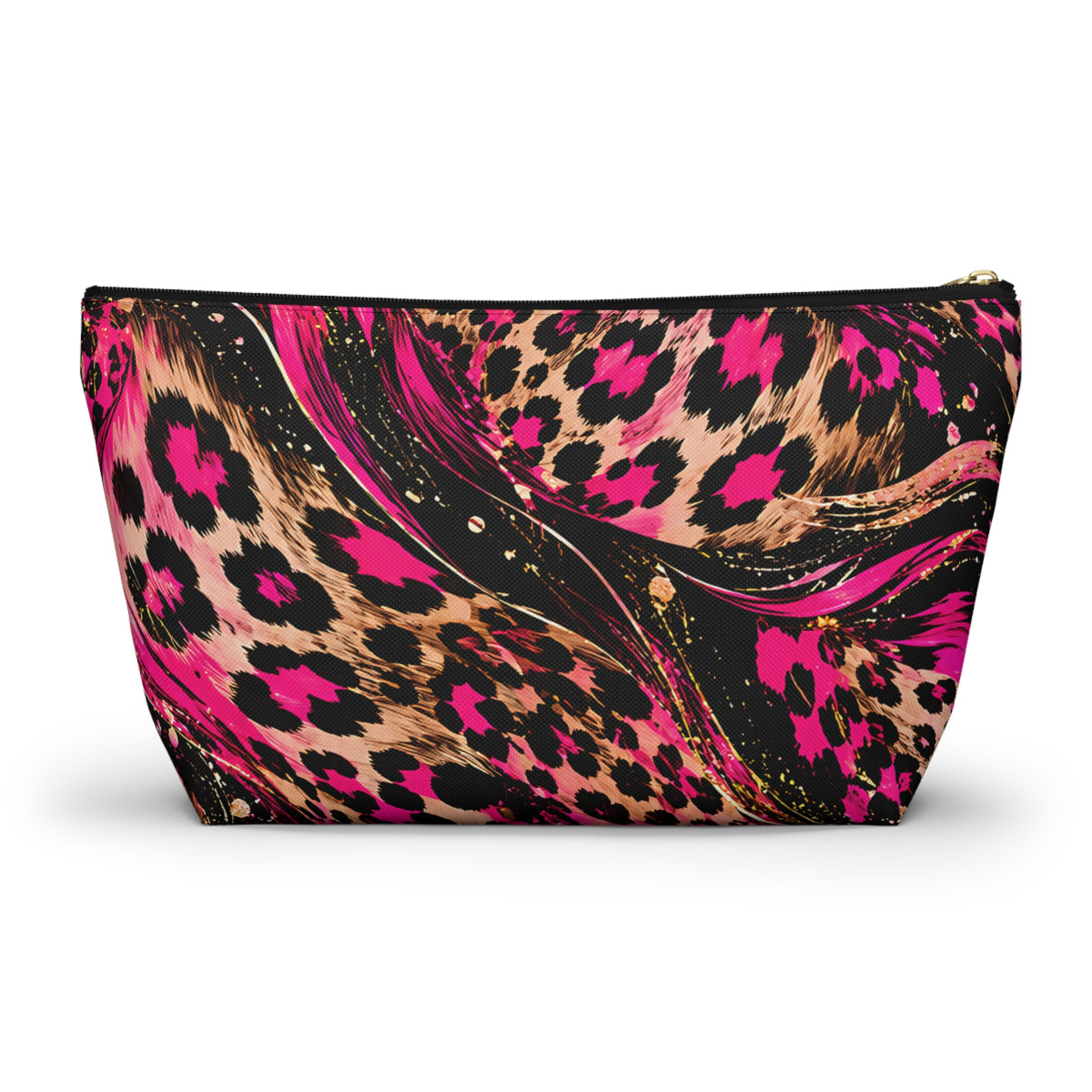 Pink Leopard Pouch – Black & Gold Animal Print