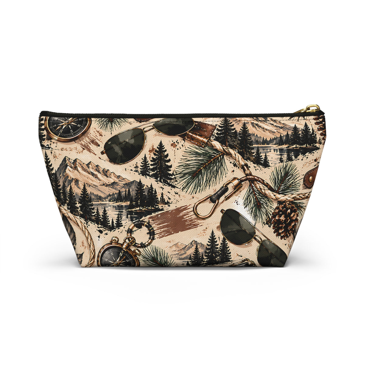 Mountain Adventure Pouch – Vintage Outdoor Explorer Print