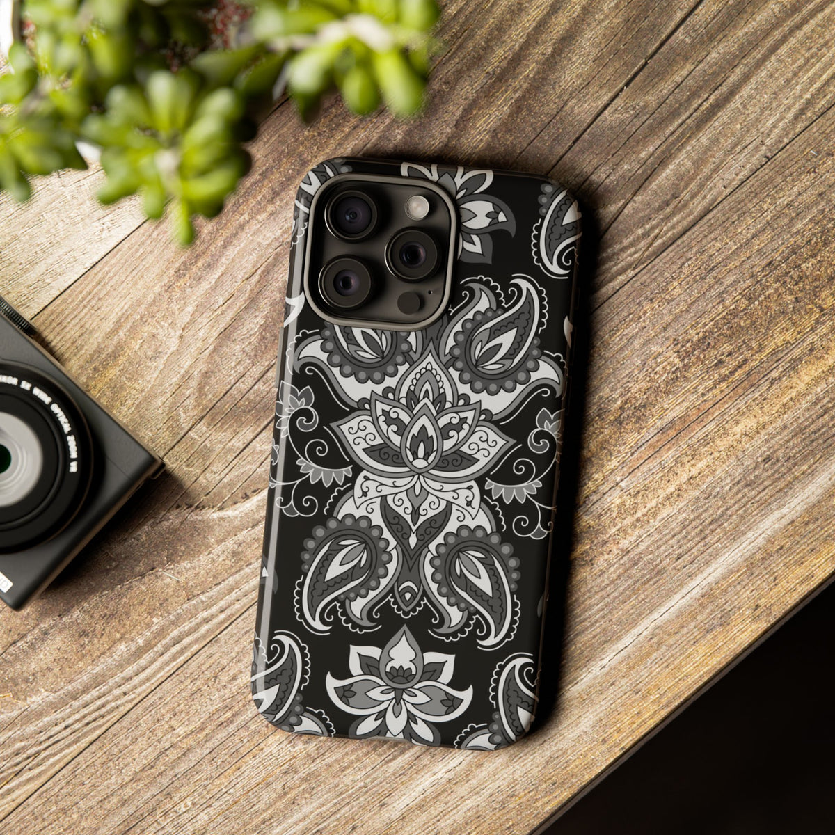 Black Paisley Phone Case – Bandana Pattern Tough Case