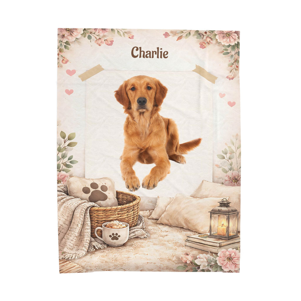 Custom Pet Blanket with Photo & Name  Personalized Dog Blanket  Cat Photo Throw  Sherpa Plush Pet Memorial Gift  PET1