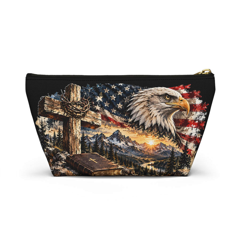 Faith & Freedom Pouch – American Eagle Christian Graphic