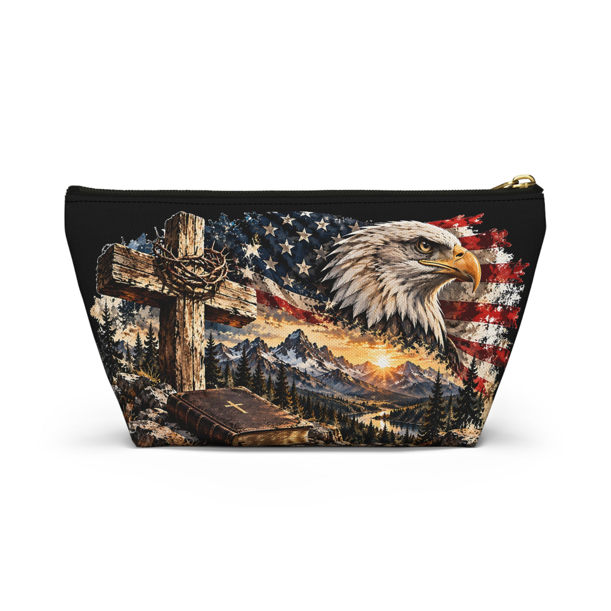 Faith & Freedom Pouch – American Eagle Christian Graphic