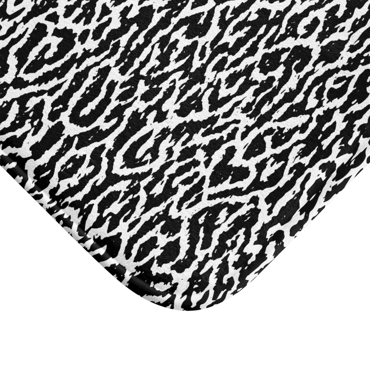Black & White Animal Print Bath Mat – Modern Wild Bathroom Decor