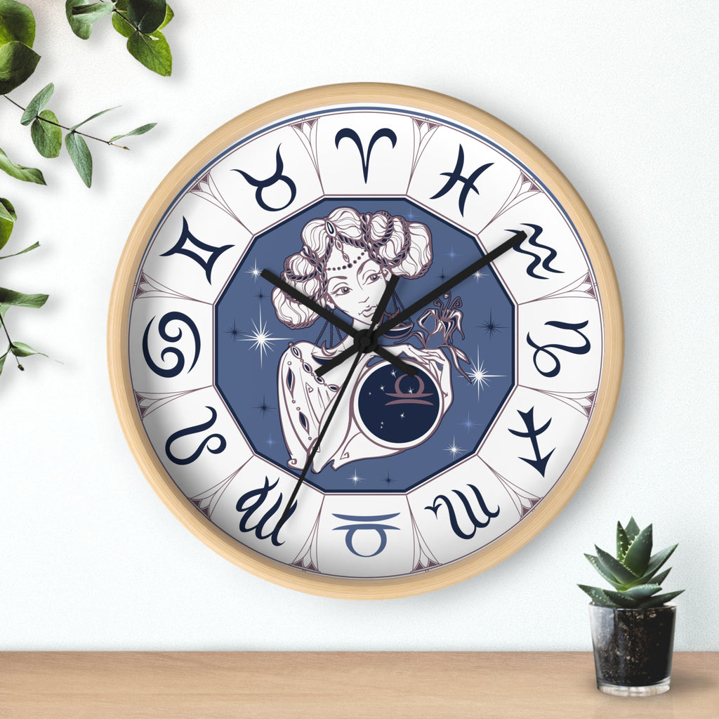 Zodiac Aries Illustration Wall Clock | Astrological Symbols Timepiece