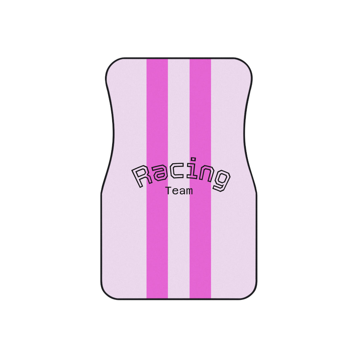 Pink Racing Stripe Car Floor Mats – 4-Piece Set