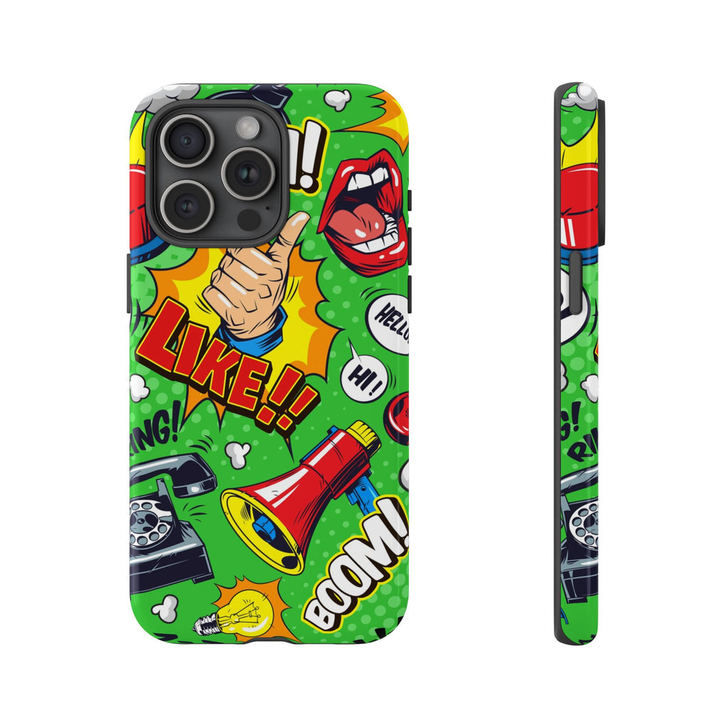 Retro Comic Collage Phone Case – Colorful Pop Art Tough Case