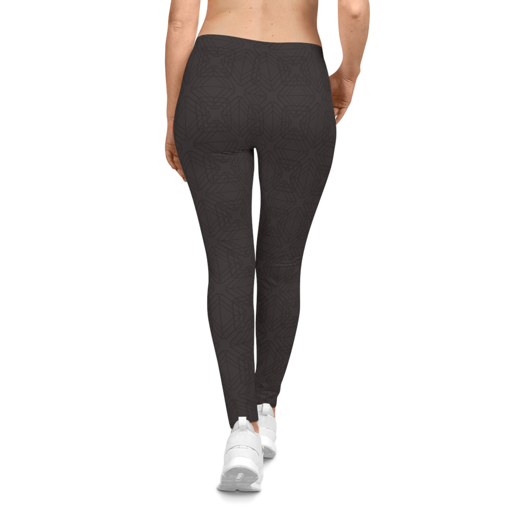 Black Geometric Leggings – Minimal Dark Pattern
