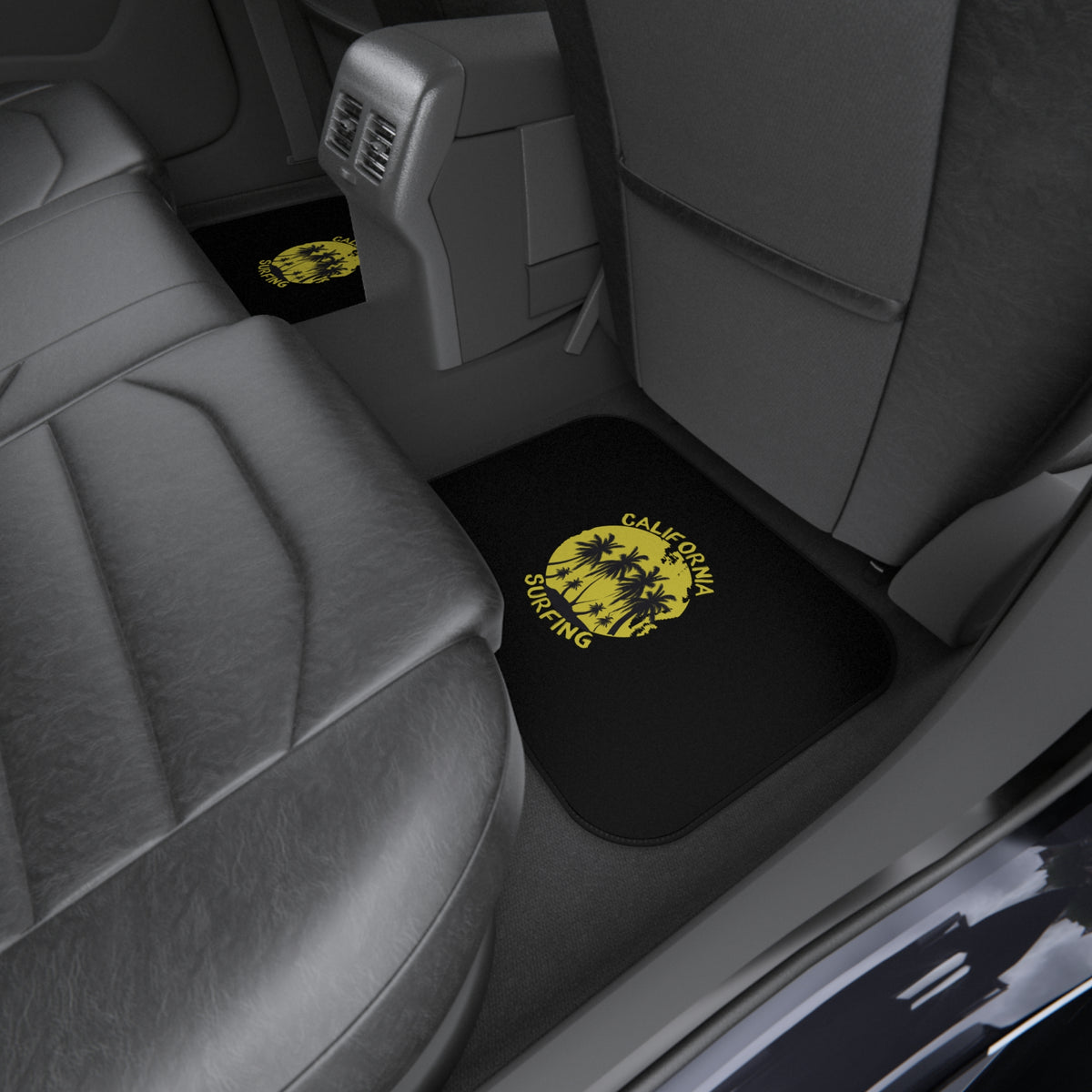 California Surf Car Floor Mats – Palm Trees 4-Piece Set