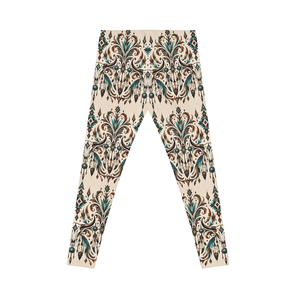 Western Boho Leggings – Ornamental Southwestern Print