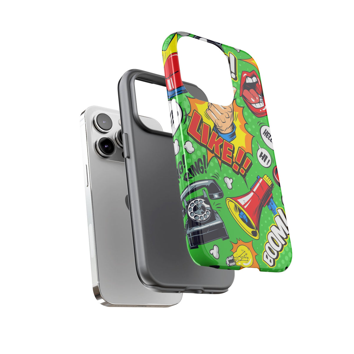 Retro Comic Collage Phone Case – Colorful Pop Art Tough Case