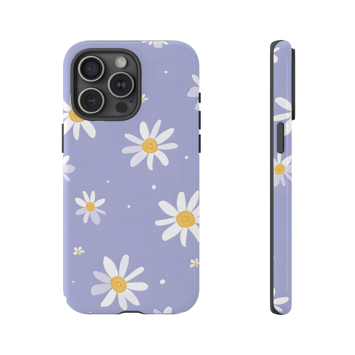 Lavender Daisy Tough Phone Case – Floral Pattern Design