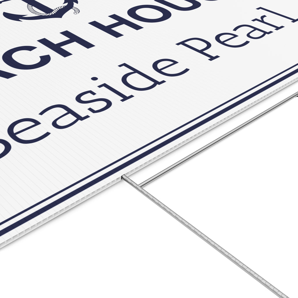 Personalized Beach House Lawn Sign – Custom Coastal Property Name Sign Y7