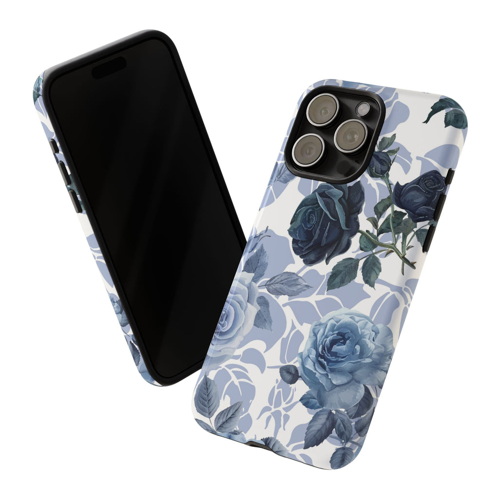 Blue Rose Phone Case – Elegant Floral Tough Case