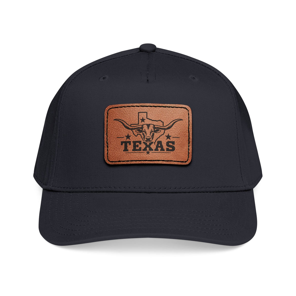 Texas Longhorn Leather Patch Mid Profile Baseball Cap – Western Texas Hat