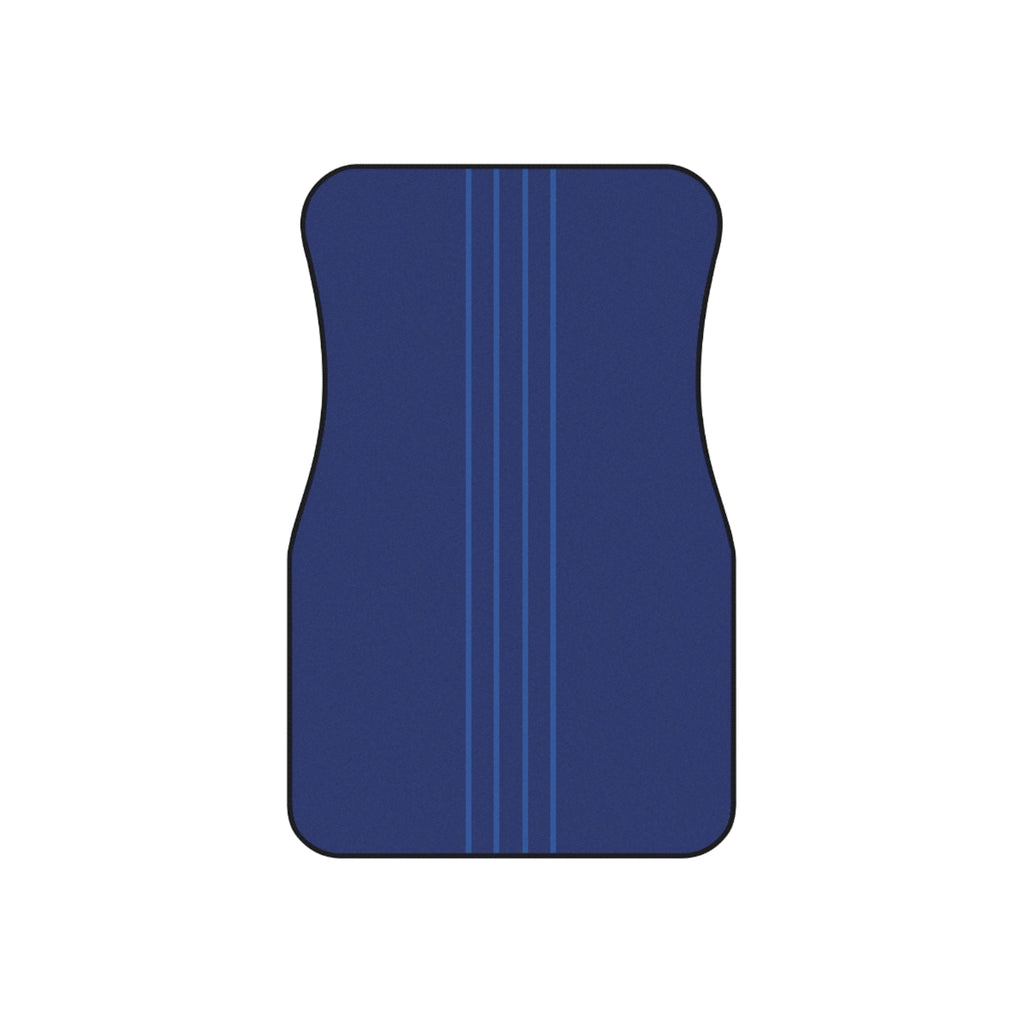 Blue Racing Stripe Car Floor Mats – 4-Piece Set