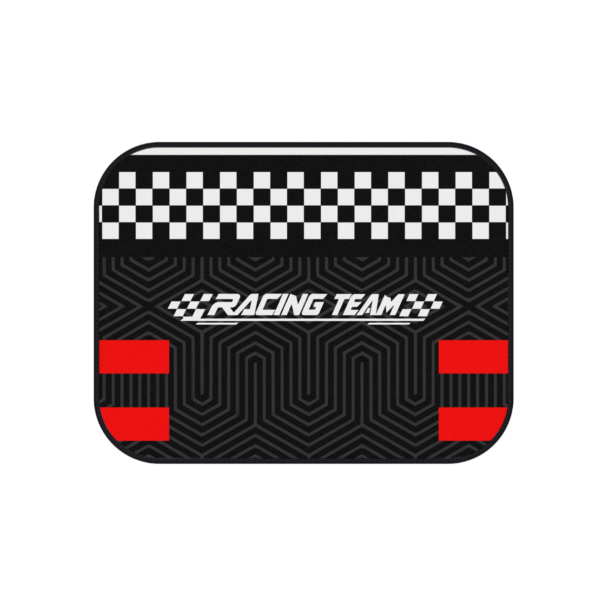 Black & Red Racing Car Floor Mats – 4-Piece Set
