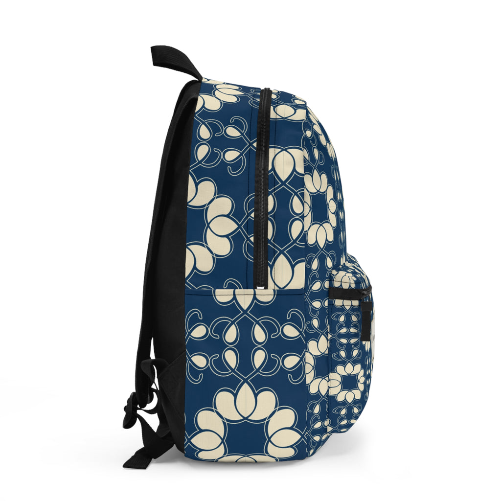 Personalized Indigo Floral Backpack with Name
