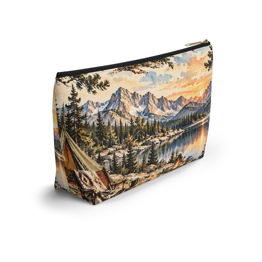 Mountain Camping Pouch – Vintage Outdoor Adventure Print