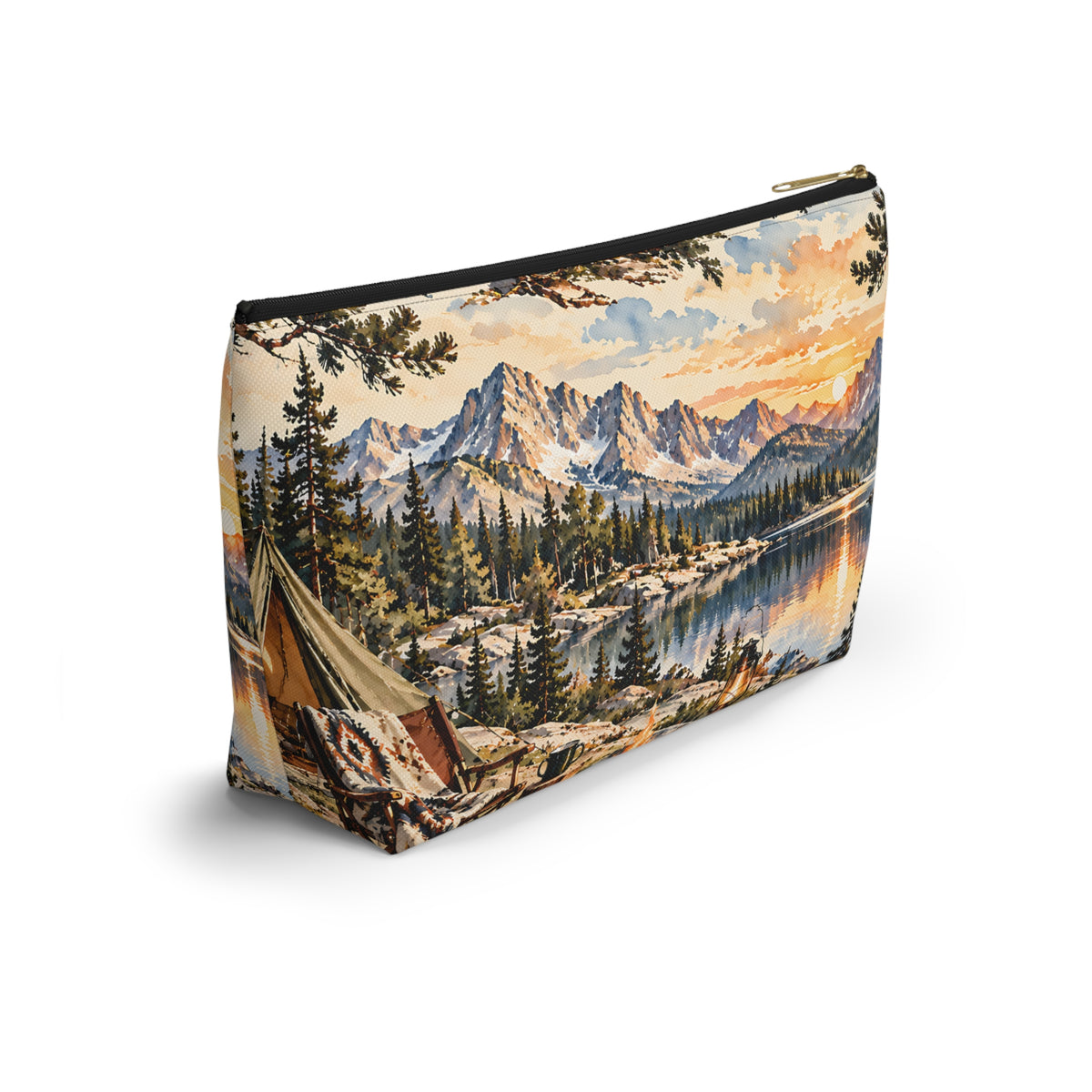 Mountain Camping Pouch – Vintage Outdoor Adventure Print