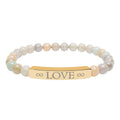 Infinity Love Natural Stone Bracelet – Engraved Beaded Jewelry
