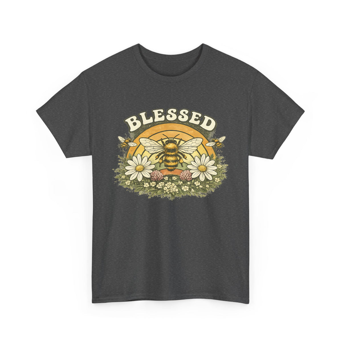 Blessed Bee T-Shirt – Christian Faith & Floral Bee Graphic Tee