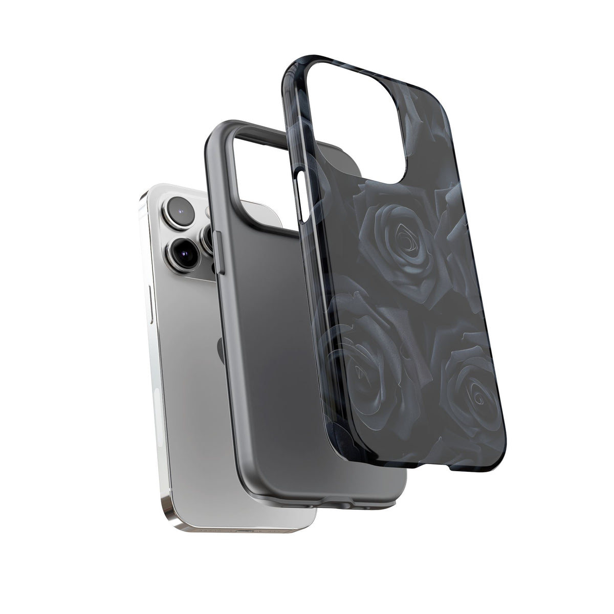 Black Rose Phone Case – Dark Floral Tough Case