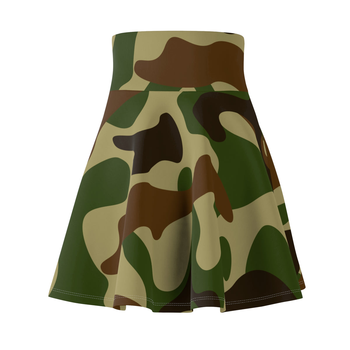 Camouflage Skater Skirt – Green Camo Print