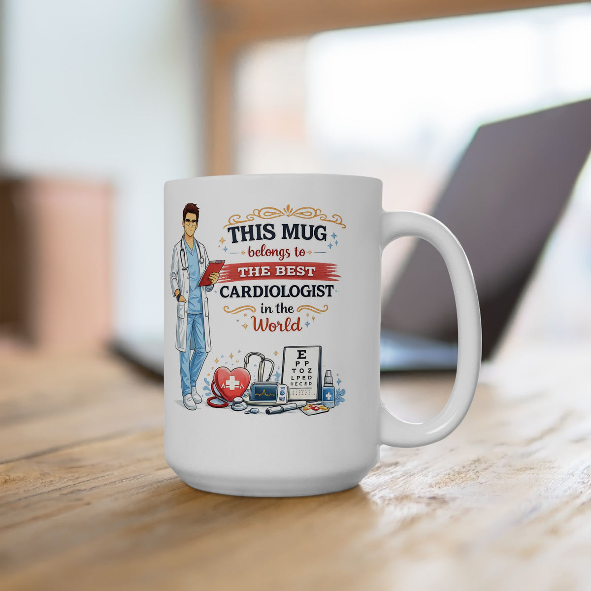 Best Cardiologist Mug This Mug Belongs To The Best Cardiologist in the World, Doctor Coffee Mug Gift